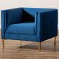 Baxton Studio Seraphin Arm Chair in Navy Blue, , large