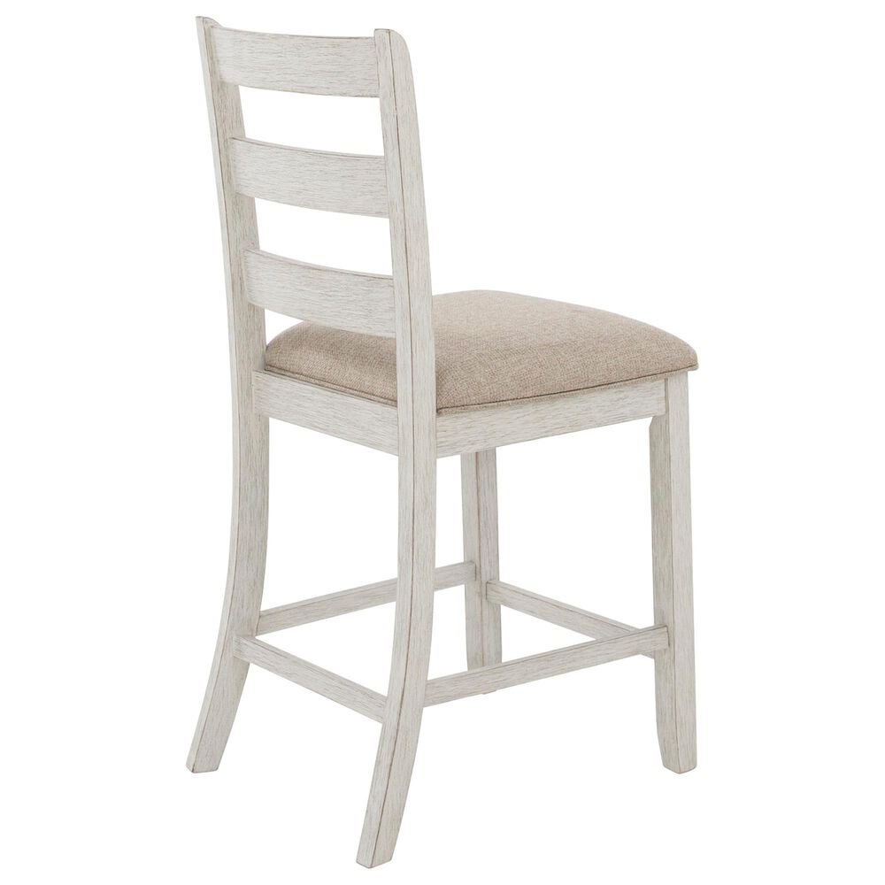 Ashley Skempton 7-Piece Counter Height Dining Set in White and Light Brown, , large