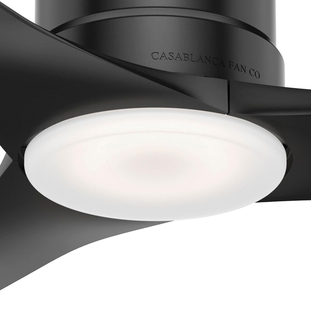 Hunter Piston 52&quot; Outdoor Ceiling Fan with LED Light in Matte Black, , large