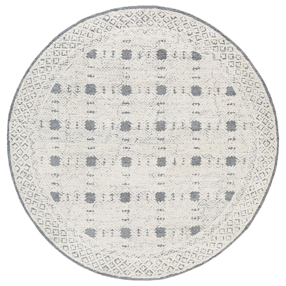 Surya Louvre LOU-2302 8' Round Denim and Cream Area Rug, , large