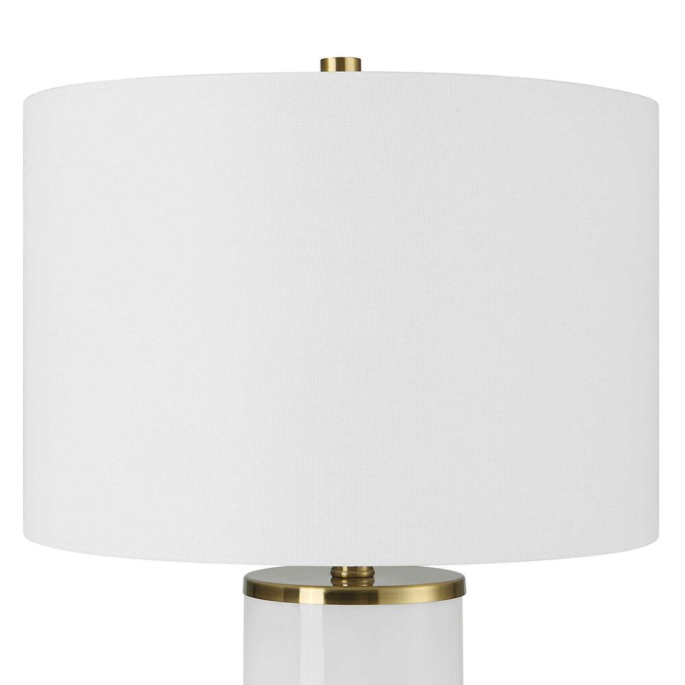 Uttermost Table Lamp in Gloss White and Antique Gold, , large