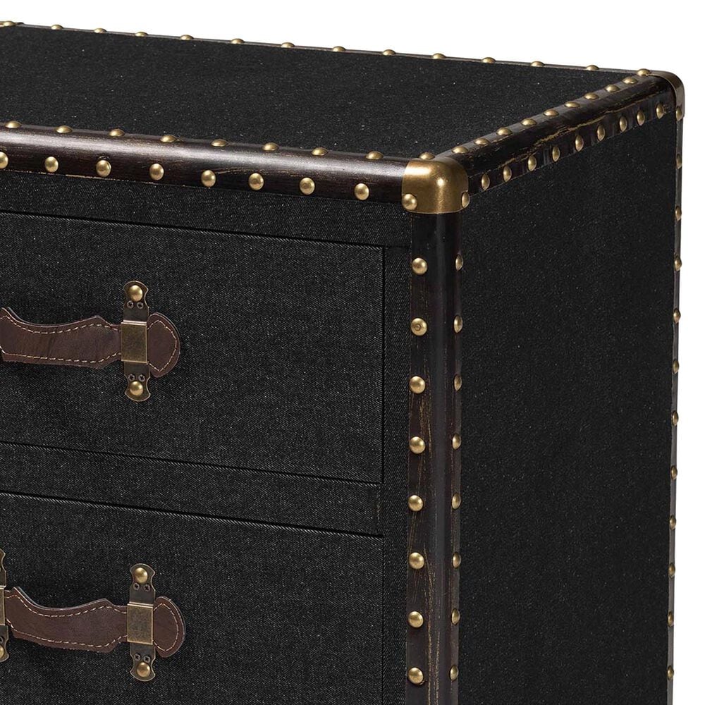 Baxton Studio Mallison 3-Drawer End Table in Black and Brown, , large