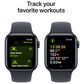 Apple Watch SE GPS + Cellular 40mm Midnight Aluminum Case with Midnight Sport Band - S/M, , large