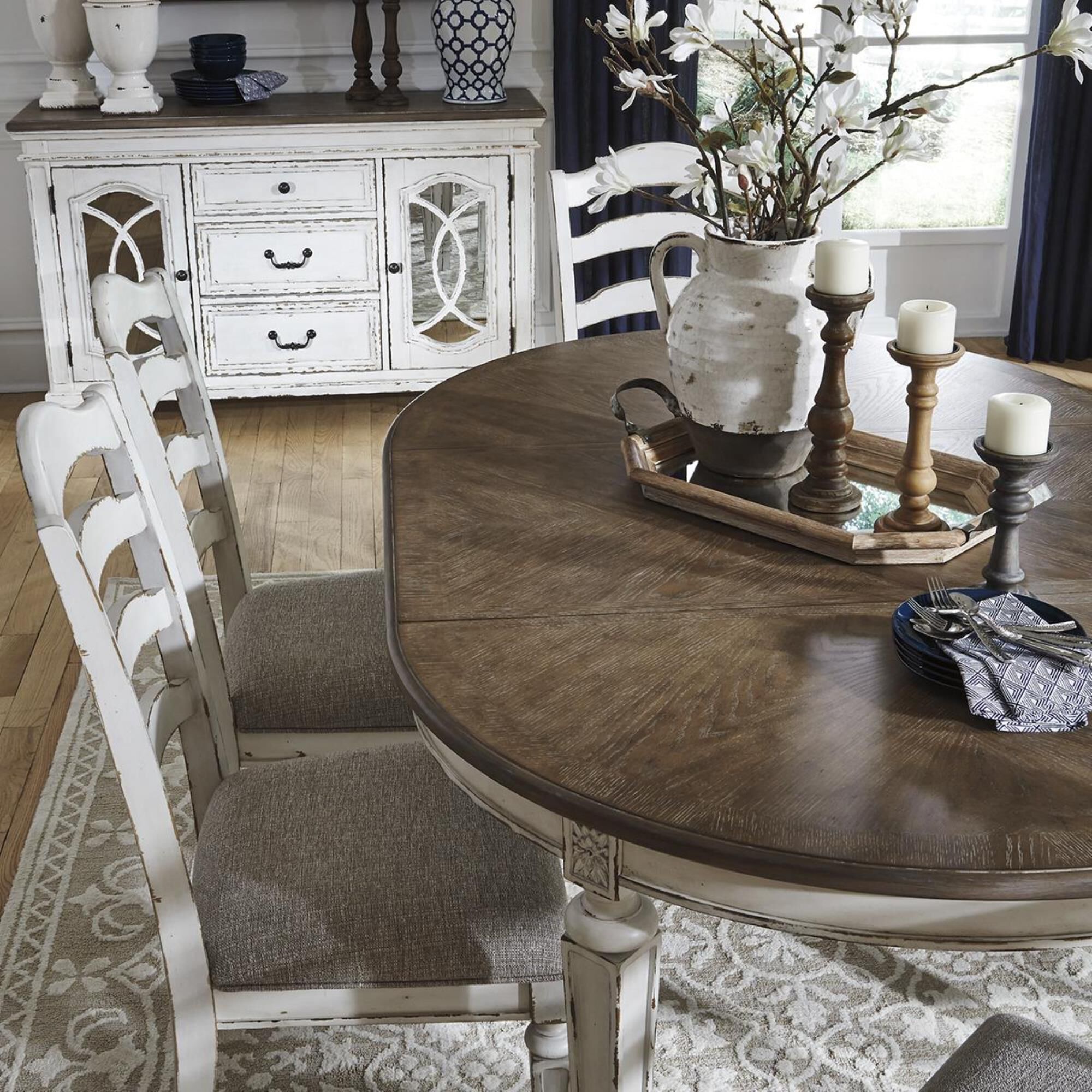 Realyn dining table online and 6 chairs