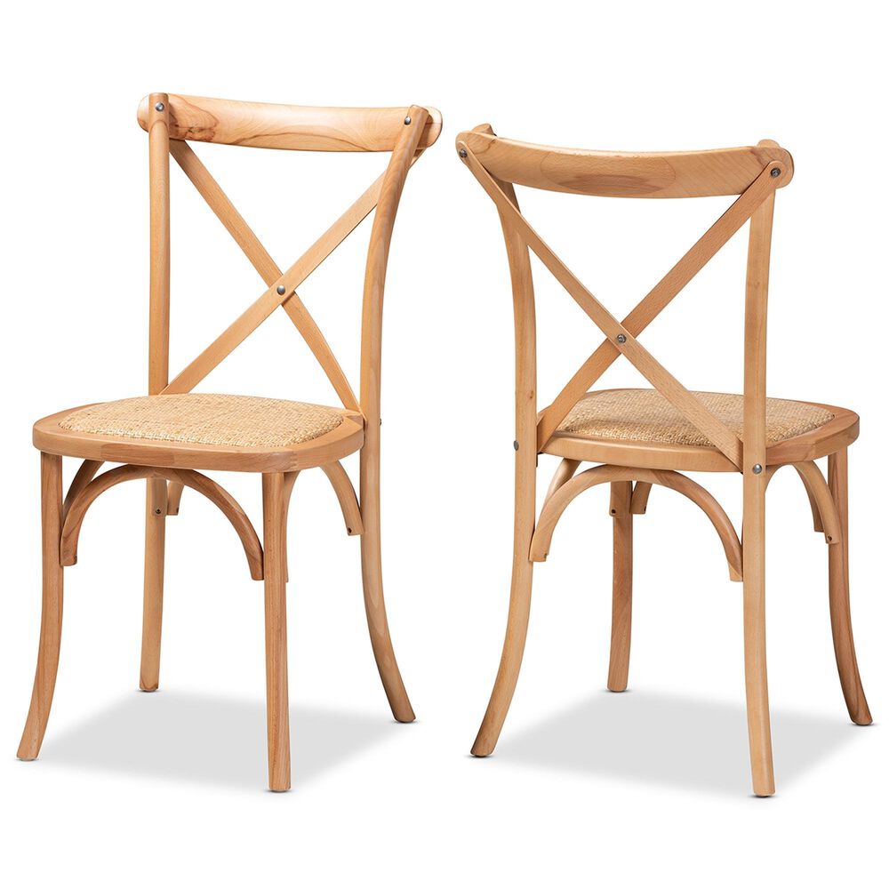 Baxton Studio Tartan Side Chair in Natural Brown (Set of 2), , large