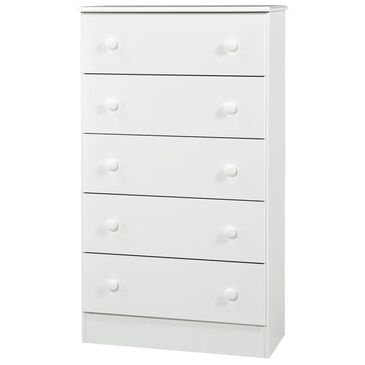 Living Essentials 5 Drawer Chest in White, , large