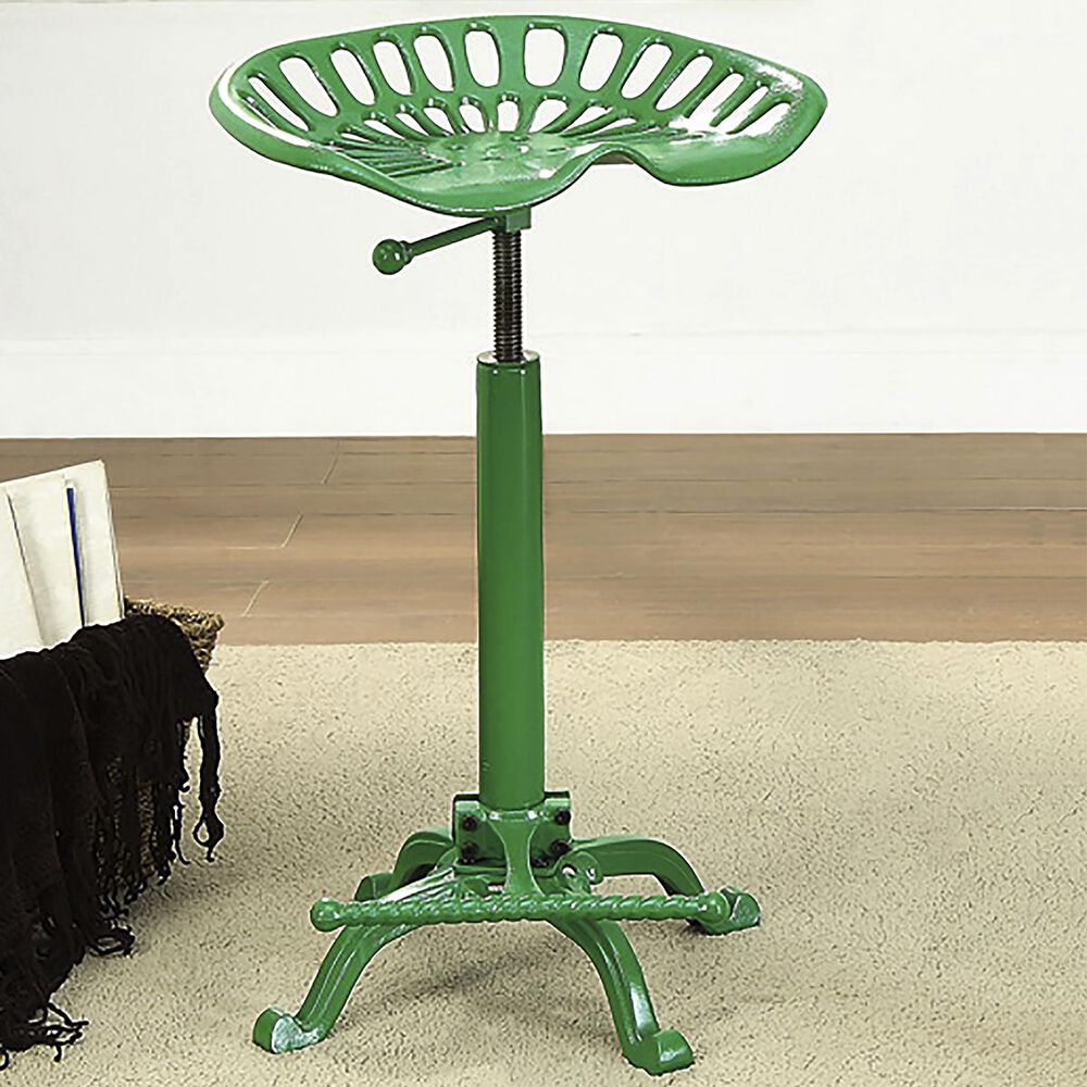 Carolina Cottage Adjustable Tractor Stool in Green, , large