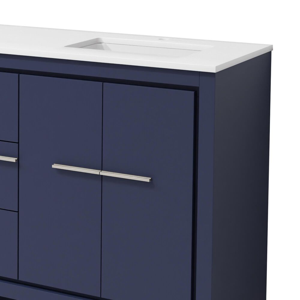 Lexora Home Lafarre 60" Double Bathroom Vanity in Navy Blue with 2 cm White Quartz Top and Rectangular Sinks, , large