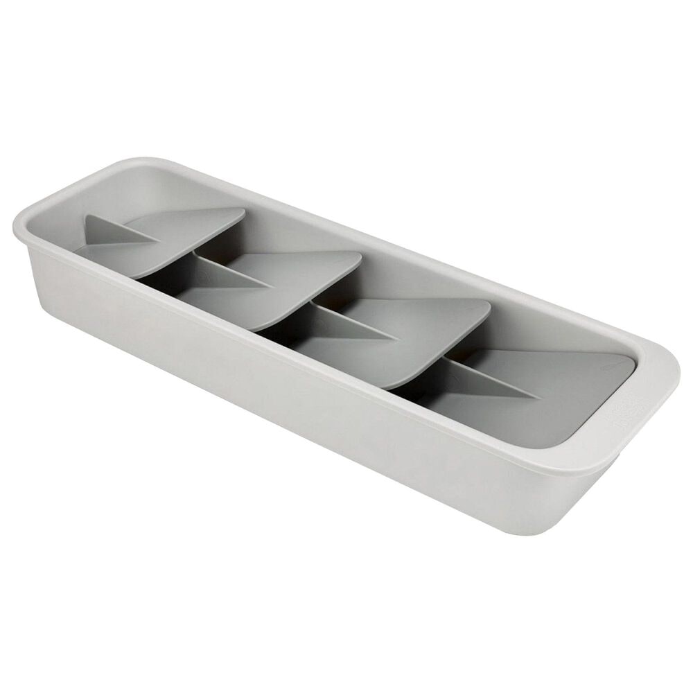 Joseph Joseph DrawerStore Compact Tiered Cutlery Organiser in Stone, , large