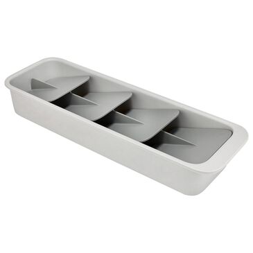 Joseph Joseph DrawerStore Compact Tiered Cutlery Organiser in Stone, , large