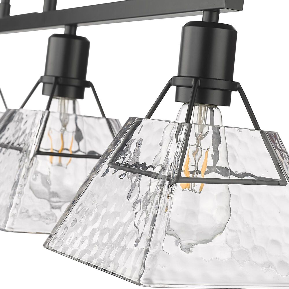 Golden Lighting Kepler 4-Light Pendant with Water Glass Shade in Matte Black, , large
