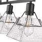 Golden Lighting Kepler 4-Light Pendant with Water Glass Shade in Matte Black, , large
