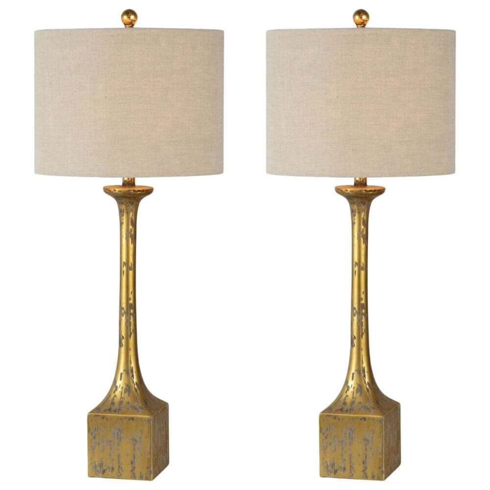 Southern Lighting Leland Table Lamp in Distressed Antique Gold (Set of 2), , large
