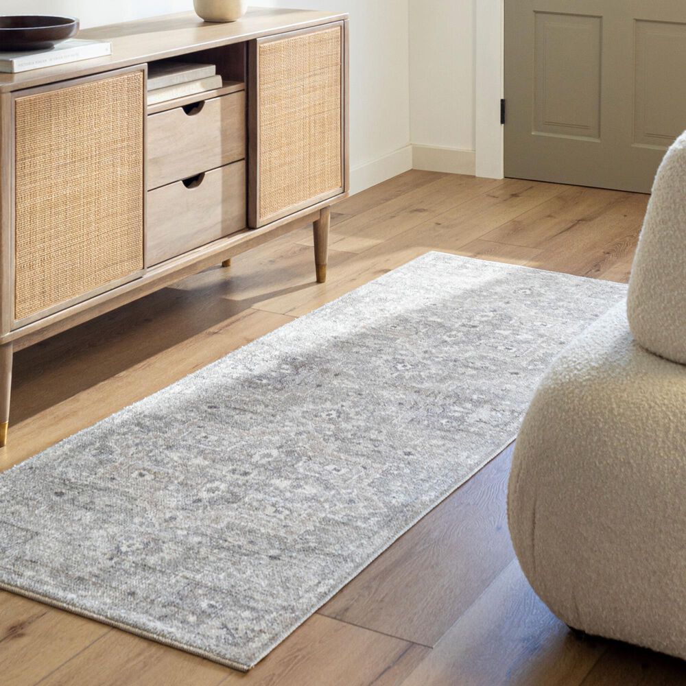 Surya Elle 2&#39;7&quot; x 7&#39;3&quot; Sage, Off-White, Dusty Sage, Slate, Charcoal and Tan Runner, , large
