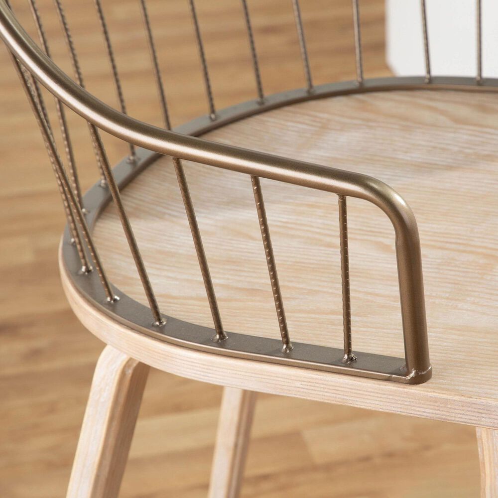 Hearth and Haven Winston Counter Stool in White Washed and Antique Copper, , large
