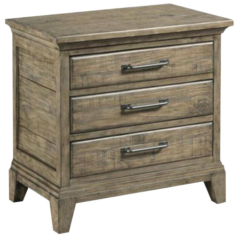 Kincaid Plank Road Blair 3 Drawer Nightstand in Stone Nebraska