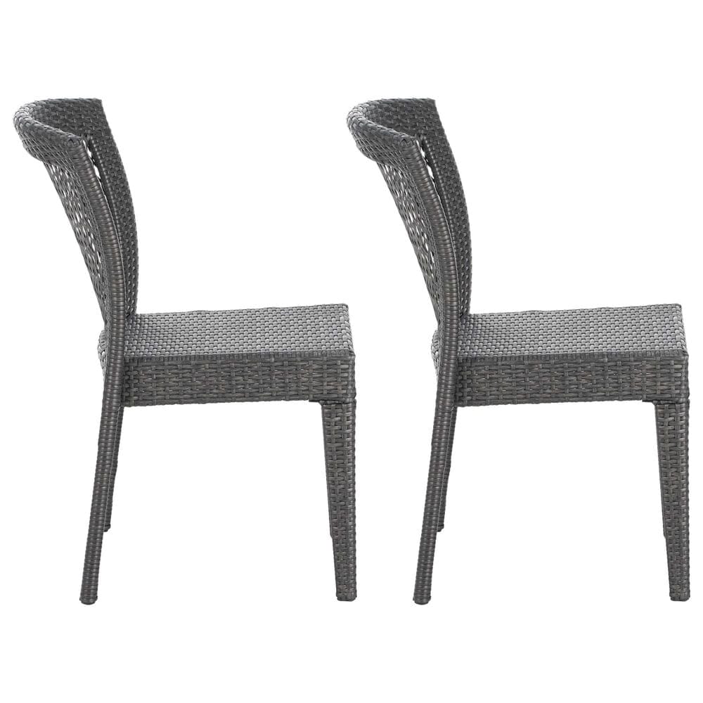 Hearth and Haven Farley Outdoor Side Chair in Gray &#40;Set of 2&#41;, , large