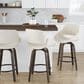 LumiSource Fabrico 26" Swivel Fixed-Height Counter Stool with Cream Noise Fabric Upholstery in Black and Glazed Walnut (Set of 2), , large