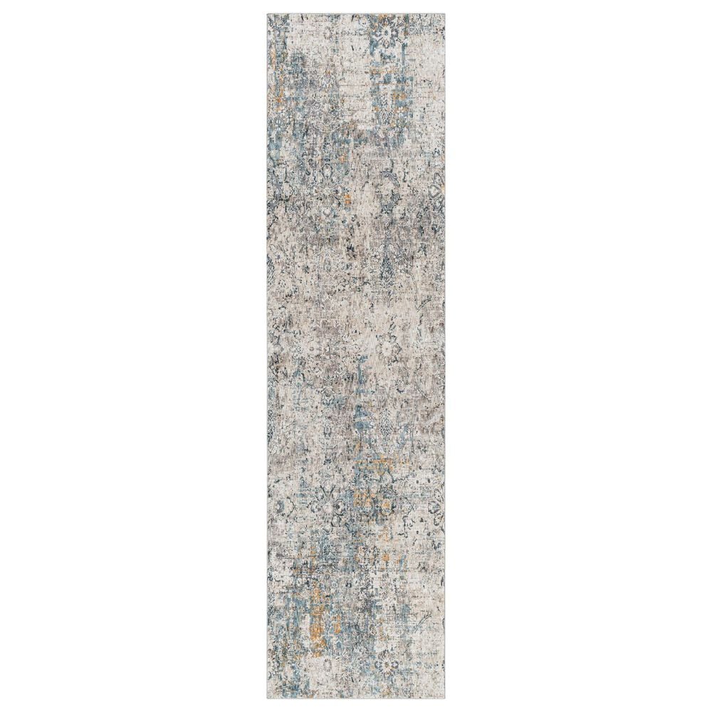 Surya Cardiff CDF-2300 Light Gray, Charcoal, Light Beige, Tan and Dark Blue 2"7" x 10" Runner, , large