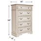 Ashley Realyn 5 Drawer Chest in Chipped White and Brown, , large