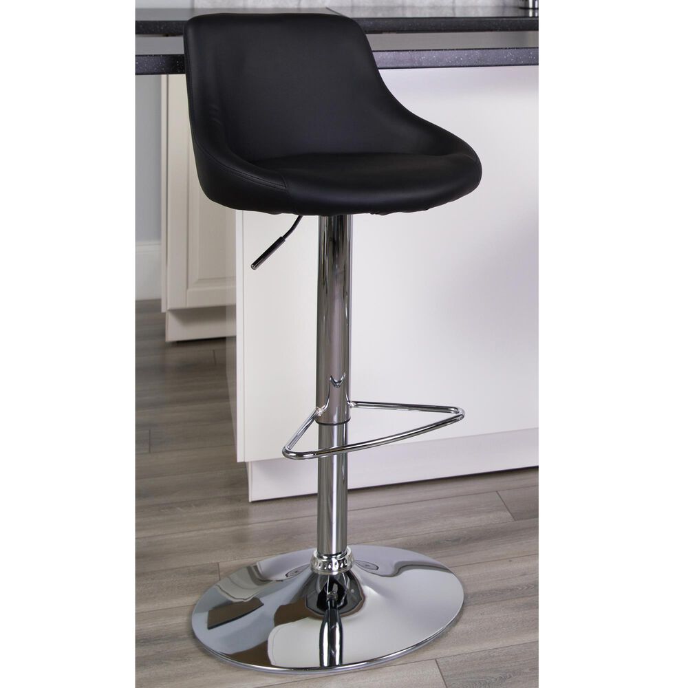 Flash Furniture Adjustable Barstool in Black, , large