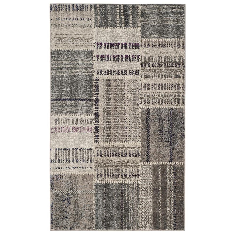 Safavieh Monaco MNC215G-3 3" x 5" Grey/Multi Area Rug, , large