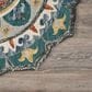 L&R Resources Sinuous Eclectic Floral Mandala 4" Scalloped Green and Multicolor Area Rug, , large