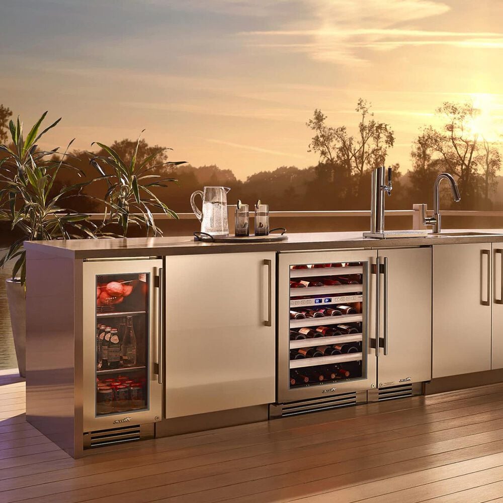 True Residential 5.52 Cu. Ft. Dual Zone Undercounter Wine Cabinet with Left Hinge and Glass Door in Stainless Steel, , large