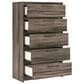 Ashley Elbrim 5-Drawer Chest in Weathered Brown, , large