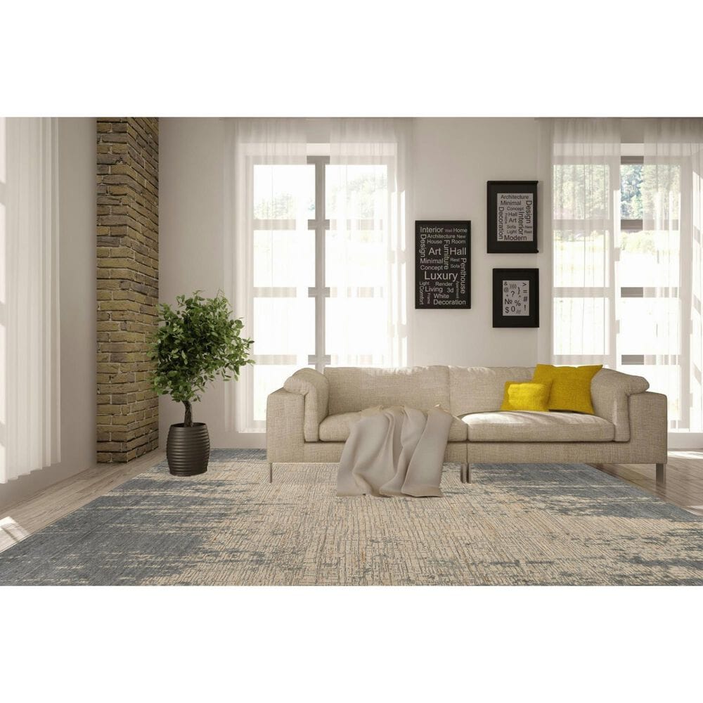 Nourison Harmony 8&#39;6&quot; x 11&#39;6&quot; Slate and Beige Area Rug, , large