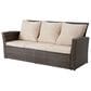 Hearth and Haven Outdoor Sofa with Black Wicker Frame in Beige, , large
