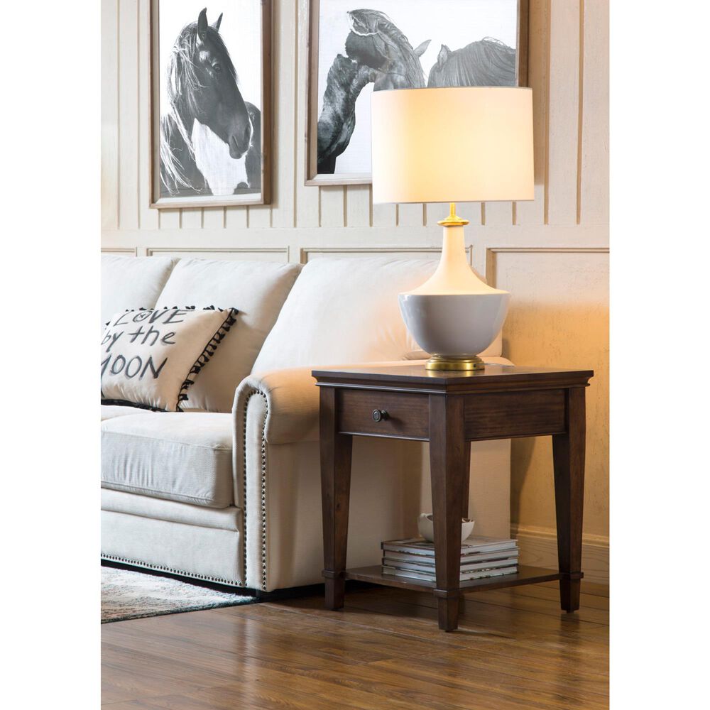 Creative Coop Arden Ceramic Table Lamp in Gold and Cream, , large