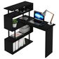 HOMLUX 5-Tier Shelves L-Shape Computer Desk in Americano and Black, , large