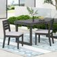 Hearth and Haven Outdoor Armless Dining Chair with Dark Gray Frame in Light Gray (Set of 2), , large
