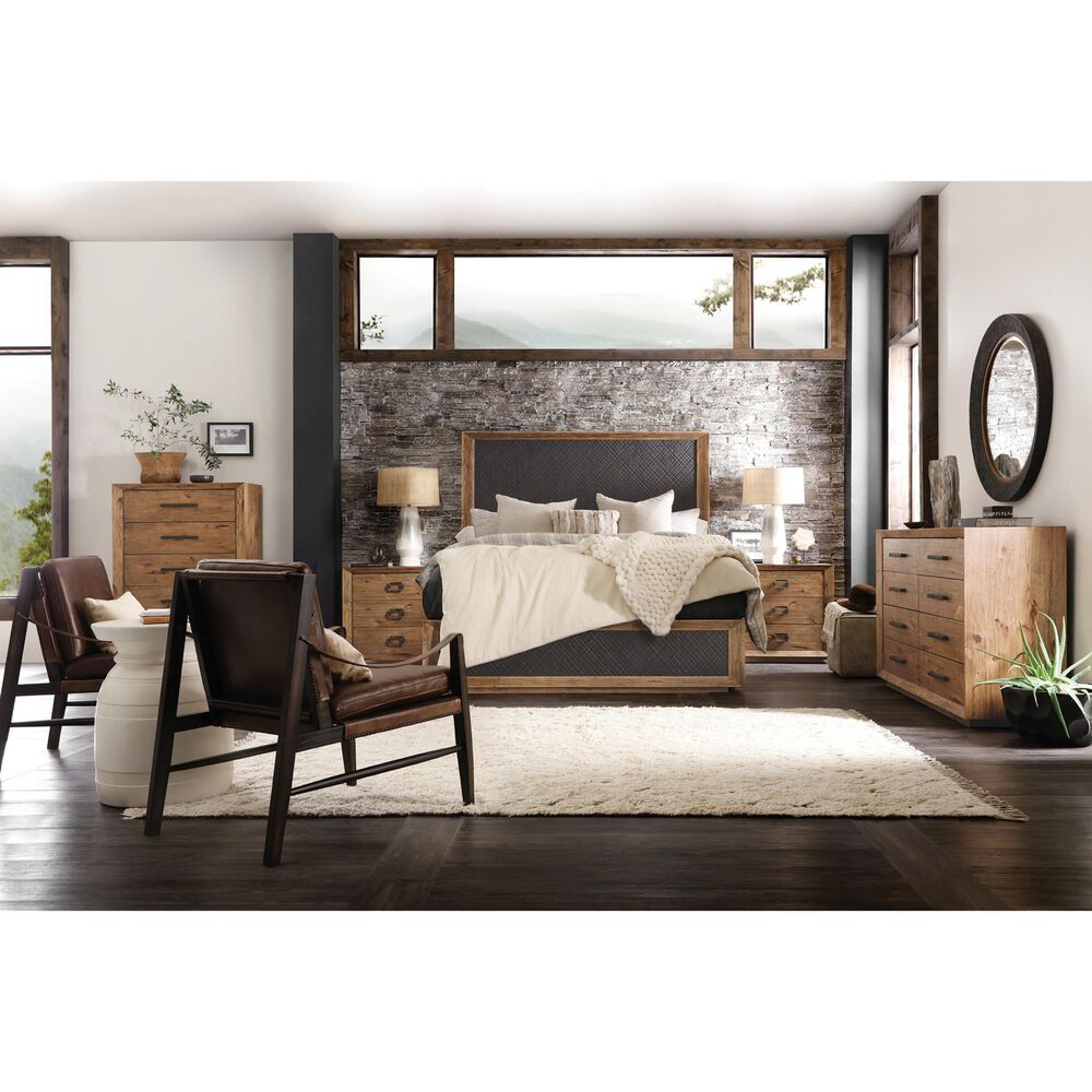 Hooker Furniture Big Sky King Panel Bed in Vintage Natural and Charcoal, , large