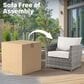 HOMLUX 6-Piece Patio Conversation Set in Coarse Beige, , large