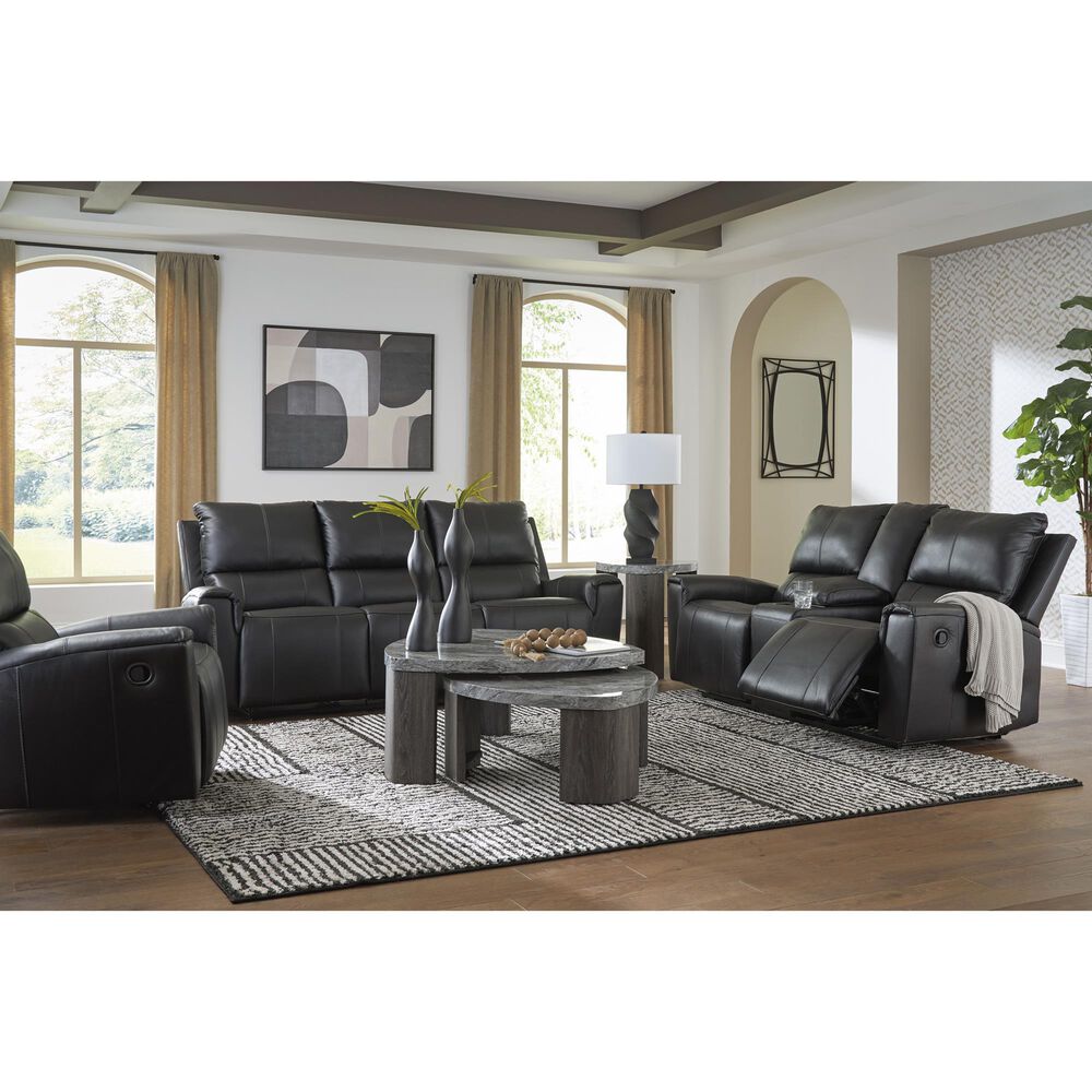 Ashley Glossmore Manual Reclining Sofa in Black, , large