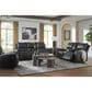 Ashley Glossmore Manual Reclining Sofa in Black, , large