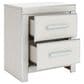 Ashley Zuraleus 2-Drawer Night Stand in Matte White and Chrome, , large