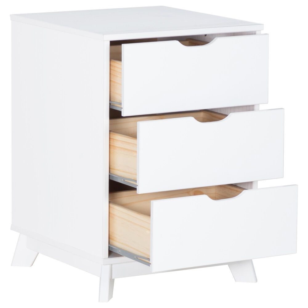 Linon Home Decor Polly 3-Drawer Nightstand in White, , large