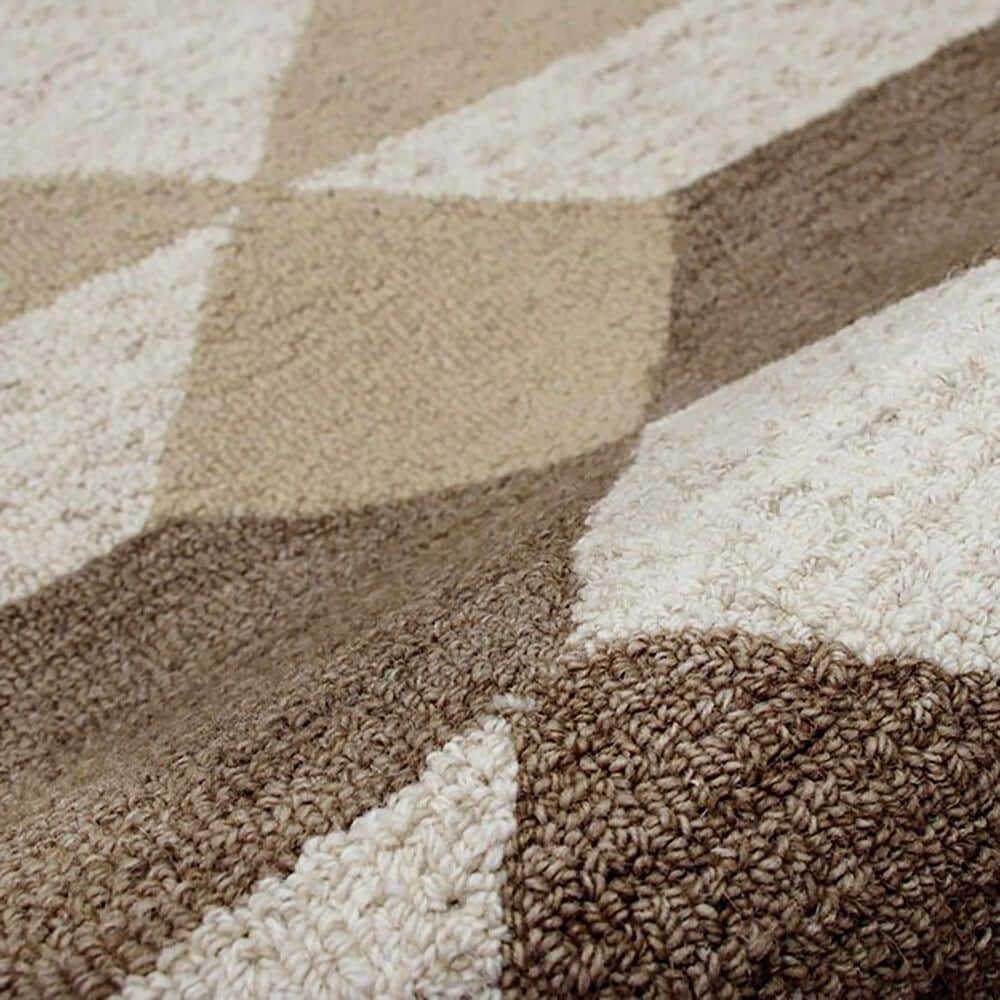 L&amp;R Resources Sinuous Rustic Southwest Geometric 4&#39; Round Brown, Tan and Cream Area Rug, , large