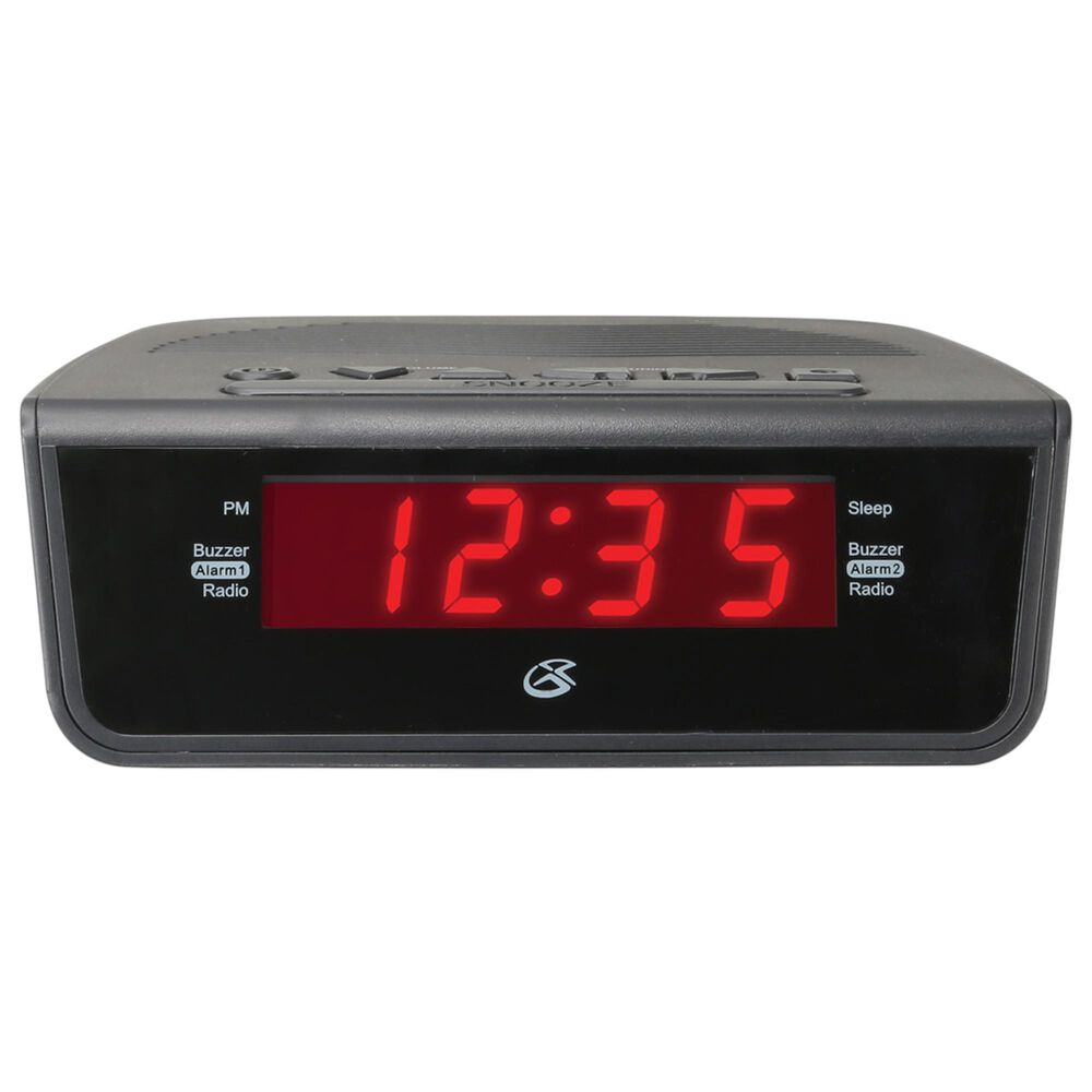 GPX Dual Alarm Clock Radio in Black, , large