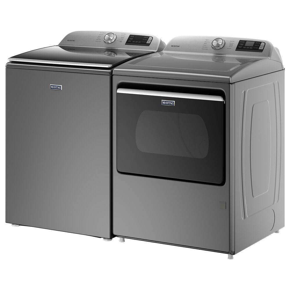 Maytag 4.7 Cu. Ft. Top Load Washer and 7.4 Cu. Ft. Gas Dryer Laundry Pair in Metallic Slate, , large