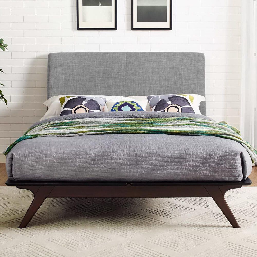 Modway Tracy Queen Platform Bed in Cappuccino Gray, , large