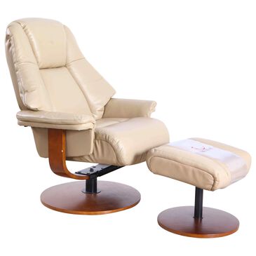 Tiddal Home Lindley Swivel Recliner and Ottoman with Cobble Cushion in Walnut, , large