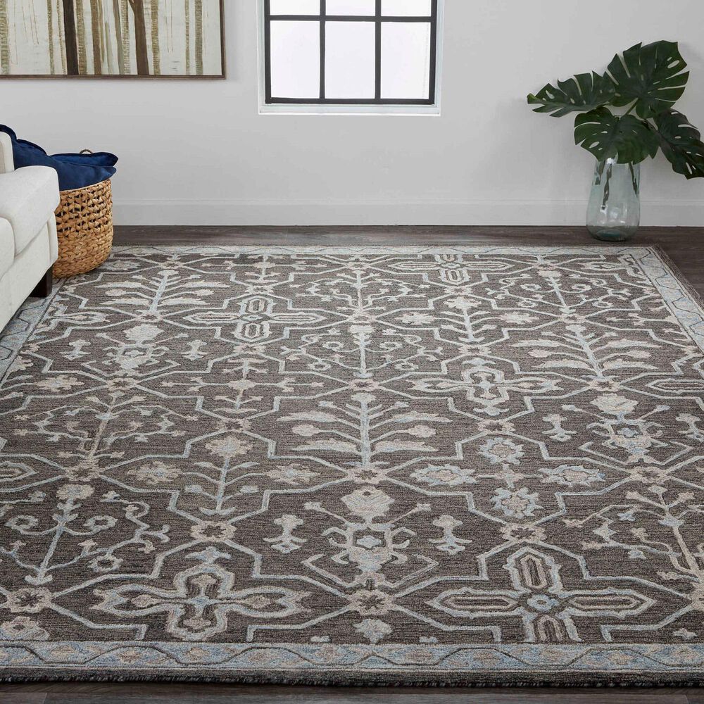 Feizy Fallon 9&#39; x 12&#39; Charcoal Area Rug, , large