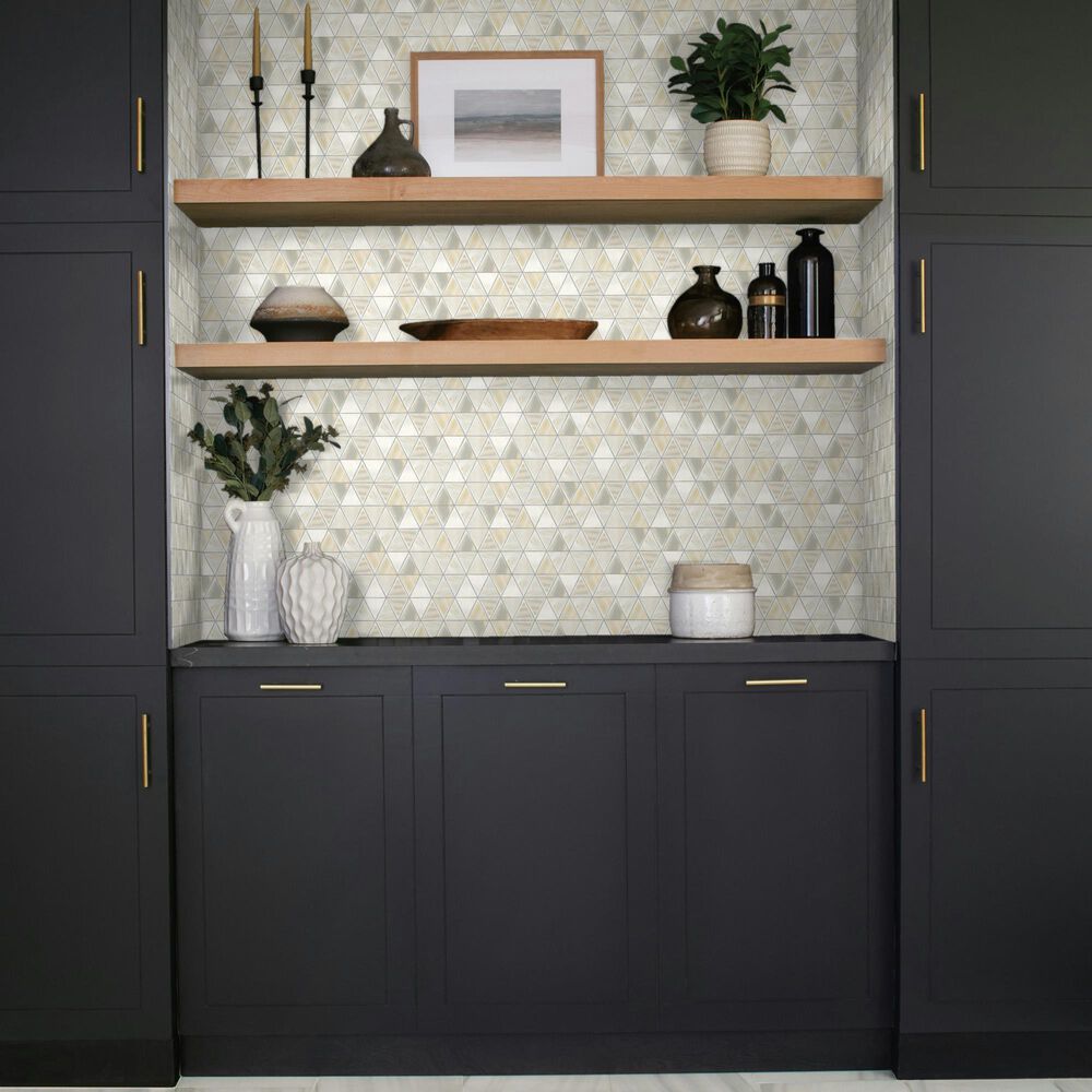 Dal-Tile Pietra Divina Calacatta Dolomiti Triangle Mosaic Tile, , large
