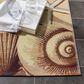 Safavieh Barbados Tropical Beach Seashell 6"6" Square Gold and Blue Indoor/Outdoor Area Rug, , large