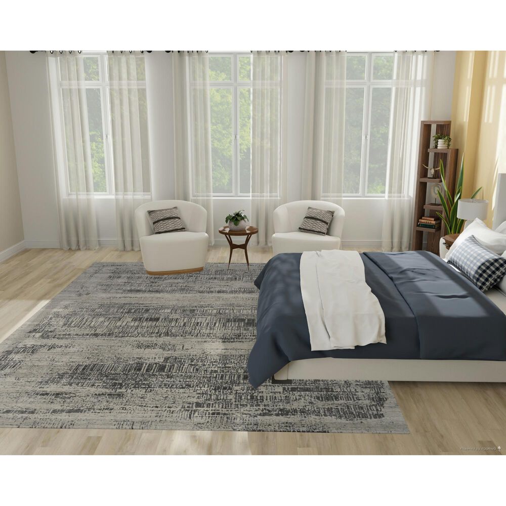 Nourison Harmony 8&#39;6&quot; x 11&#39;6&quot; Ivory and Charcoal Area Rug, , large