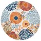 Safavieh Cabana CBN832A 4" Round Creme and Red Indoor/Outdoor Area Performance Rug, , large